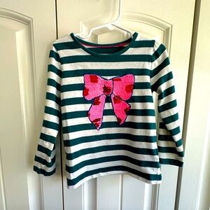 Super cute Mini Boden sequin stripped shirt! Girls sz 5-6. Perfect for fall!